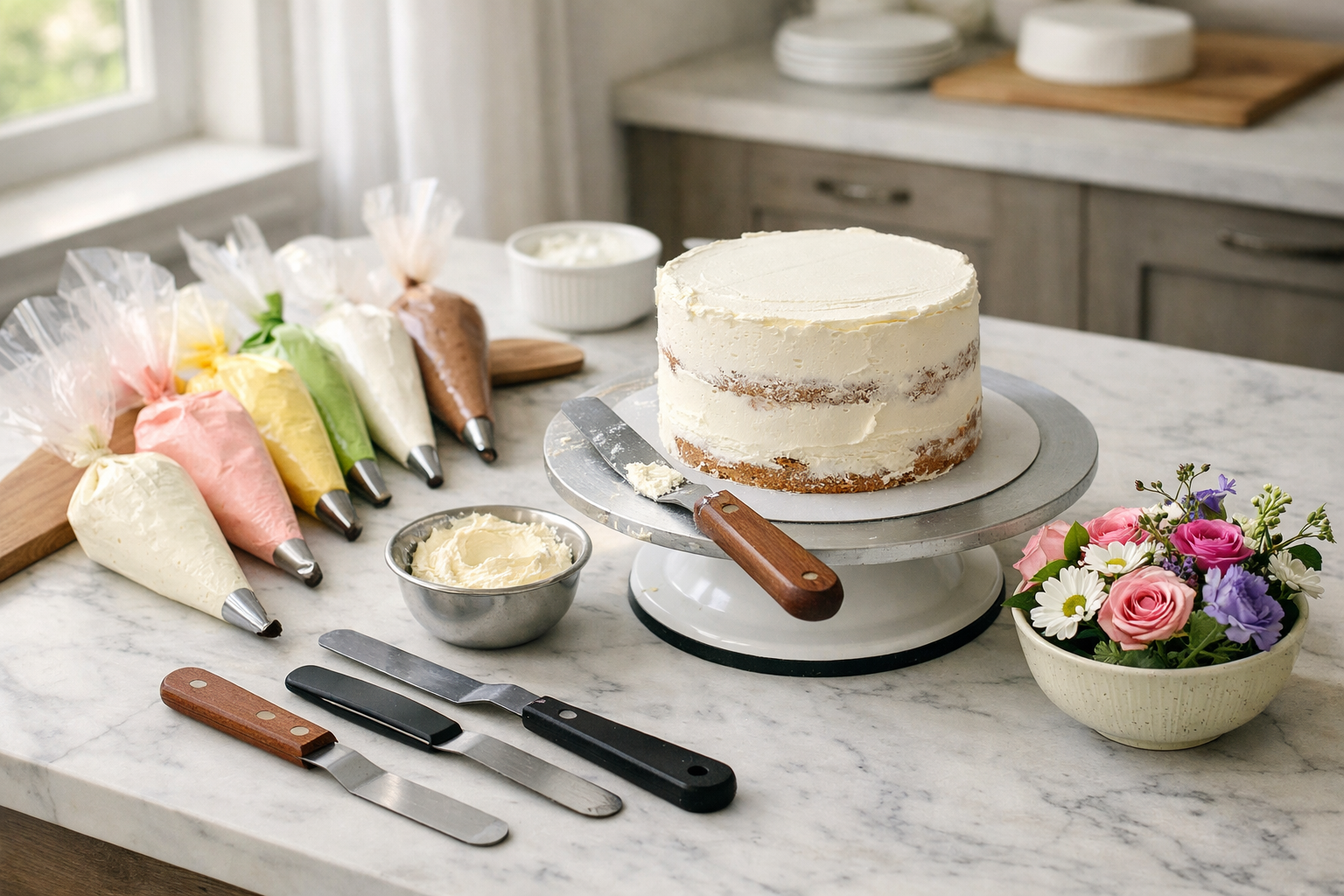 Pastacı Atölyesi'nde hazırlık masası